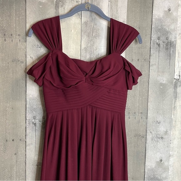 Lulus maxi dress burgundy cherry red make me move wedding guest long gown xs - Picture 9 of 9
